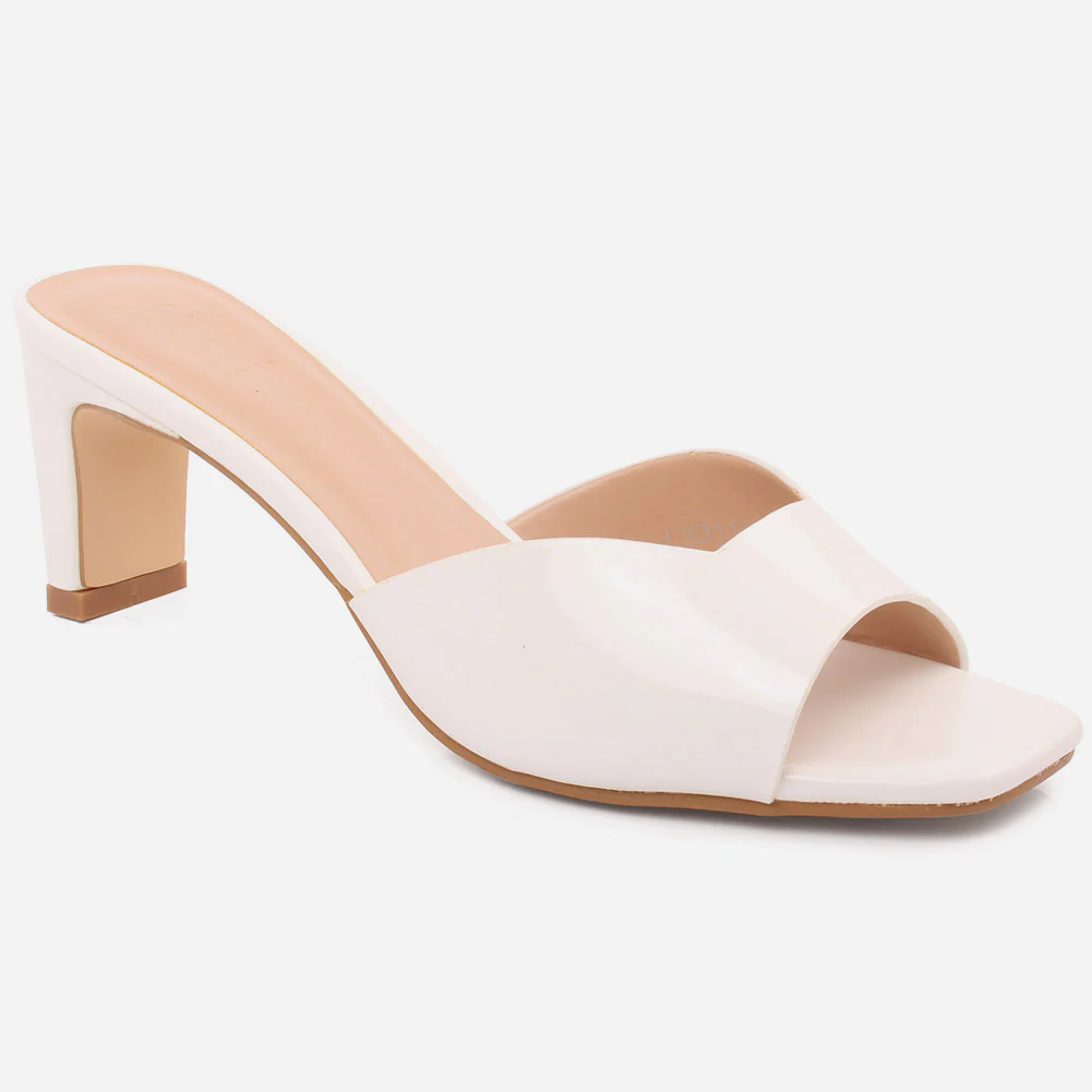 Women "FLAVIA" Gorgeous Block Heel Square Toe Slip On Sandals