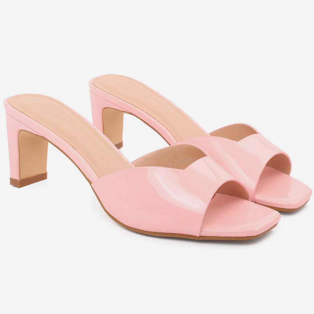Women "FLAVIA" Gorgeous Block Heel Square Toe Slip On Sandals - Image 2
