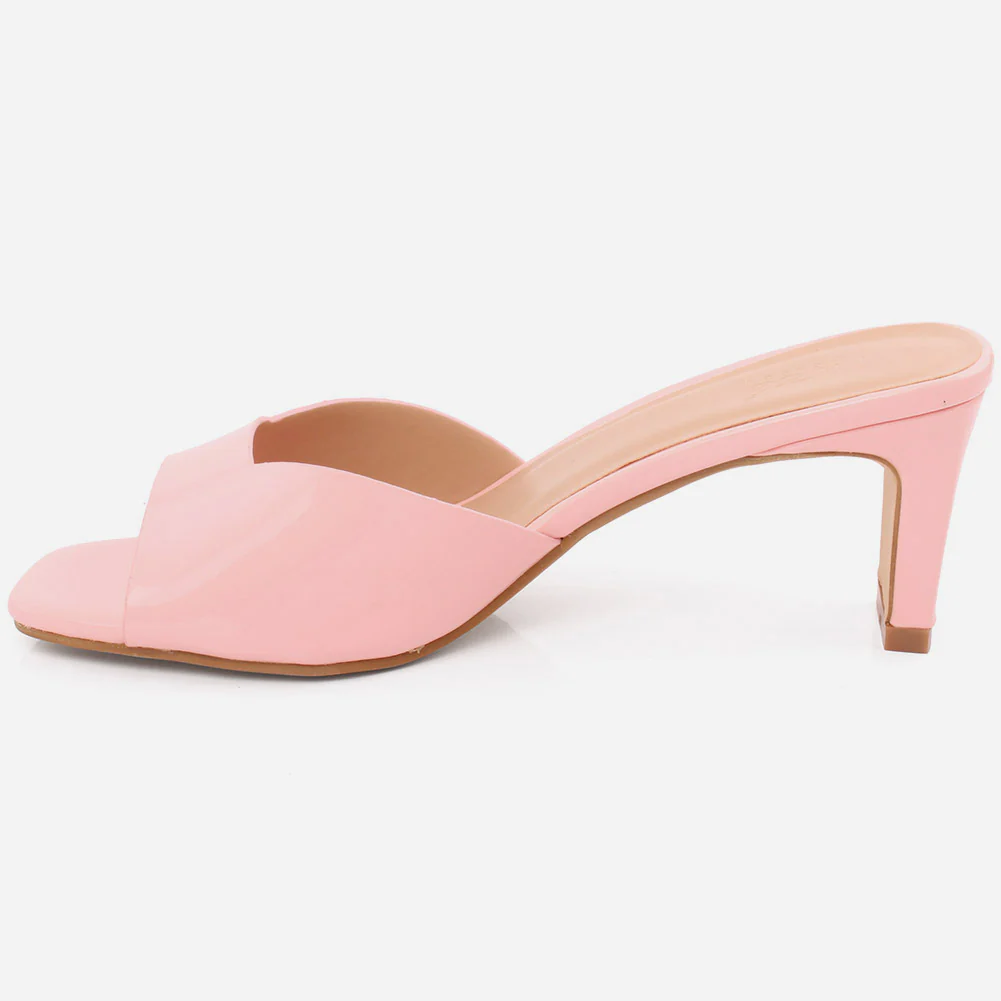 Women "FLAVIA" Gorgeous Block Heel Square Toe Slip On Sandals - Image 3