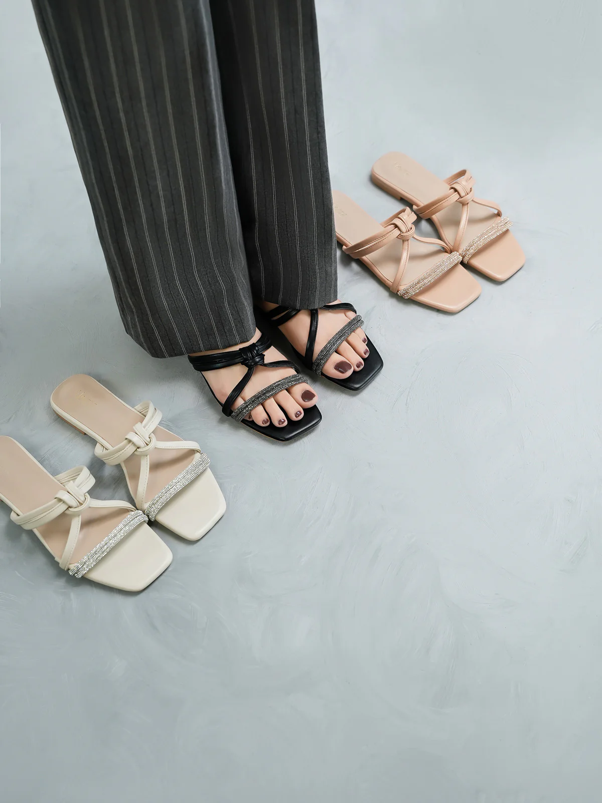 Women "GARLOW" Comfy Diamante Slippers - Image 3