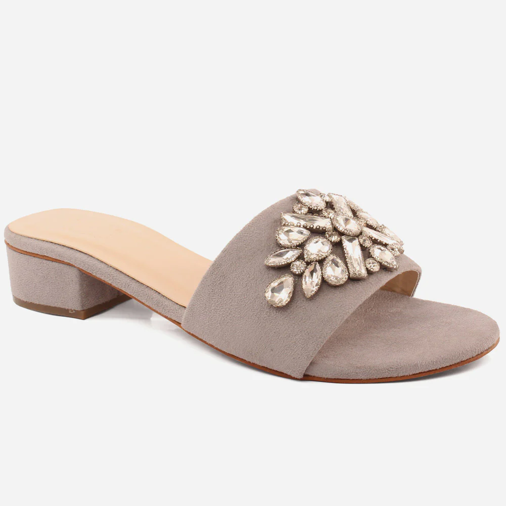 Women "GIA" Low Block Heel Slippers