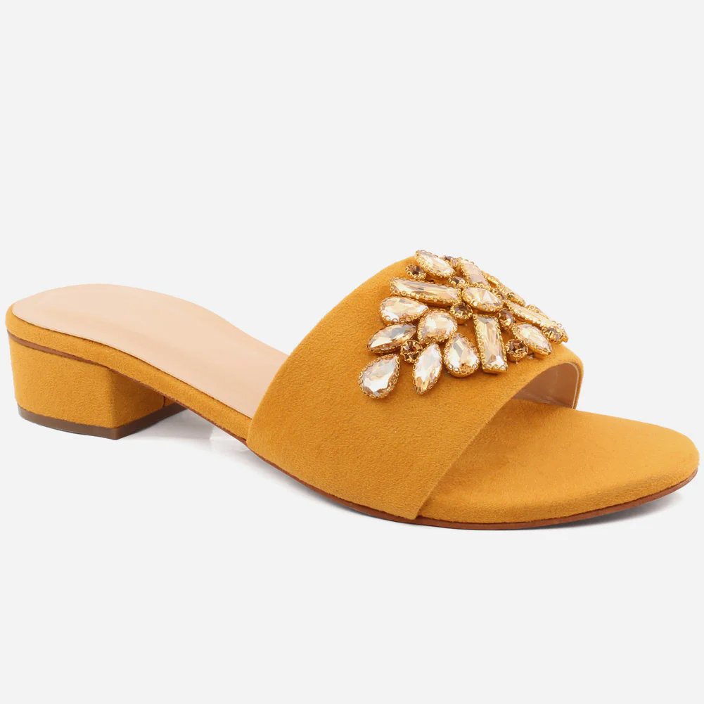 Women "GIA" Low Block Heel Slippers