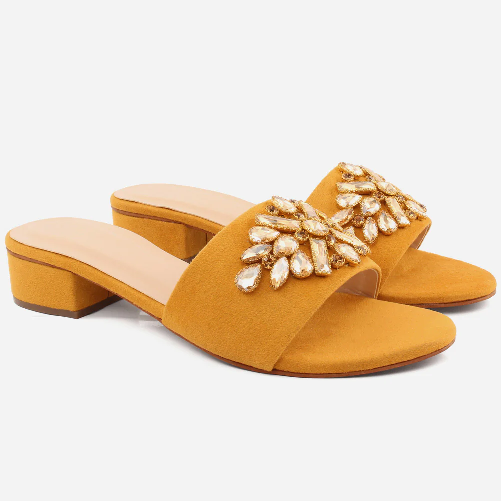Women "GIA" Low Block Heel Slippers - Image 2