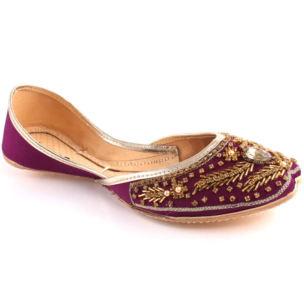 Women “GINA” Embossed Stone Indian Khussa