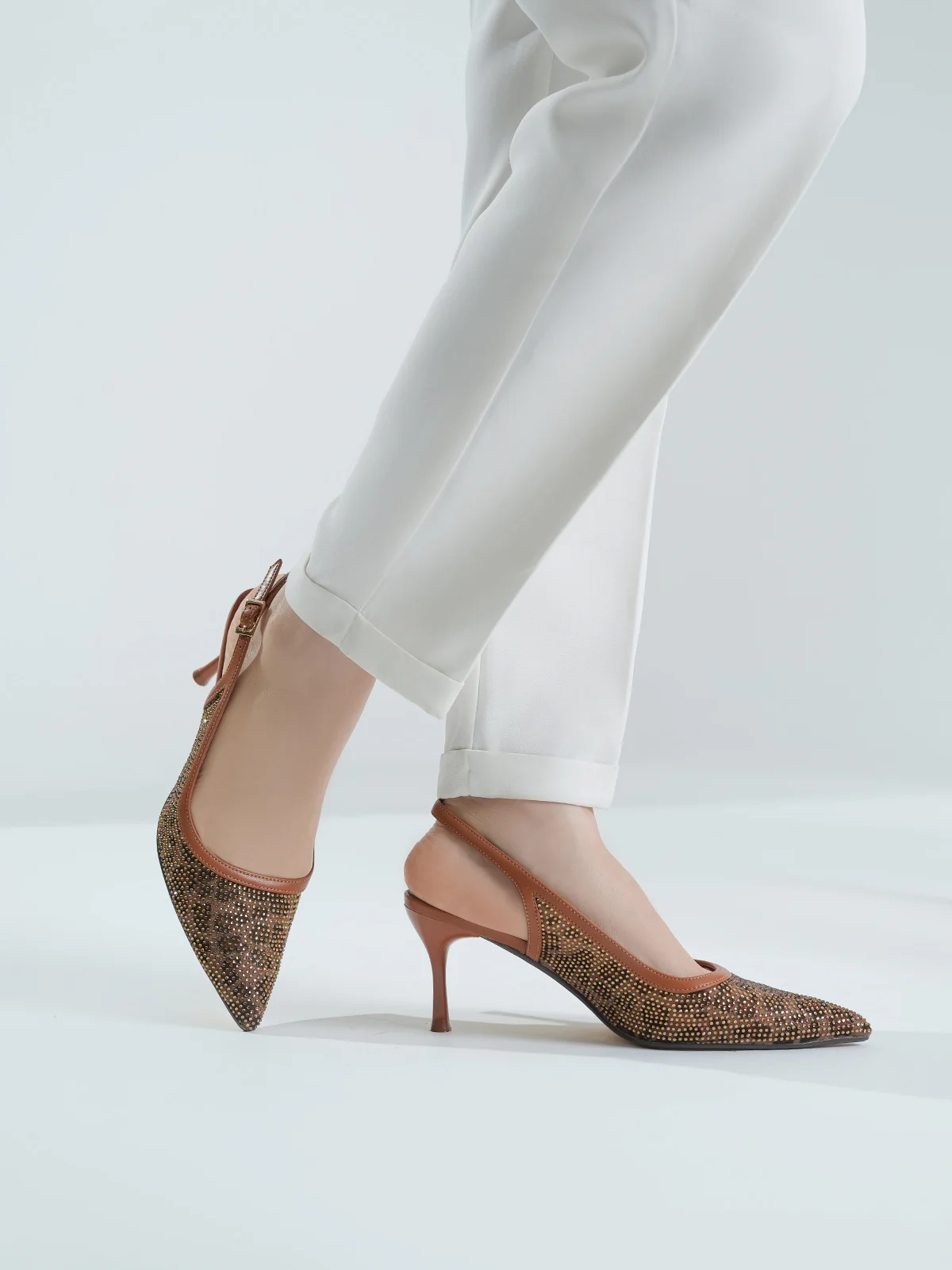 Women "GRACIE" Glamorous Touch Net Sandals - Image 3