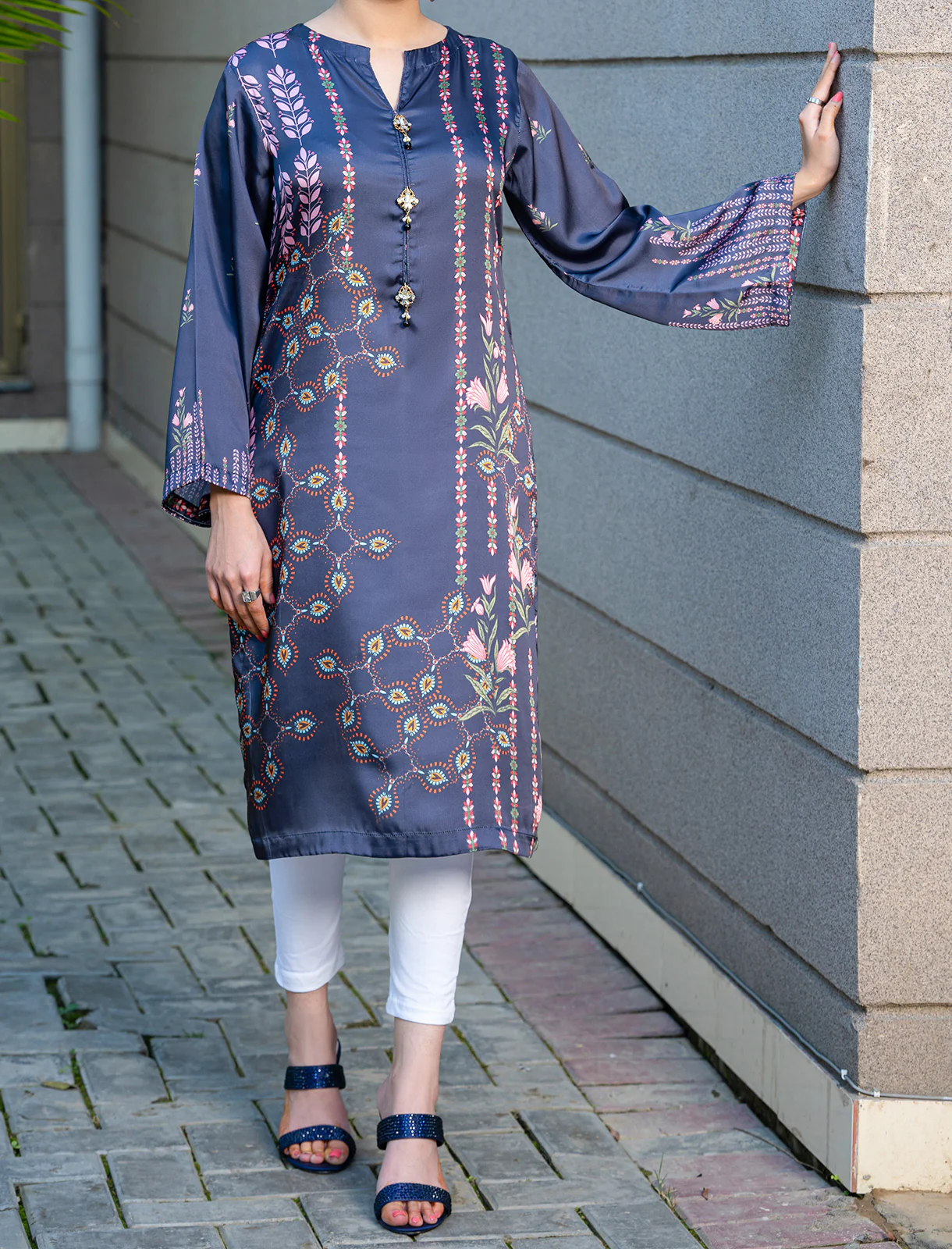 Women "GULYA" Silk Printed Fancy Shirt - Image 2