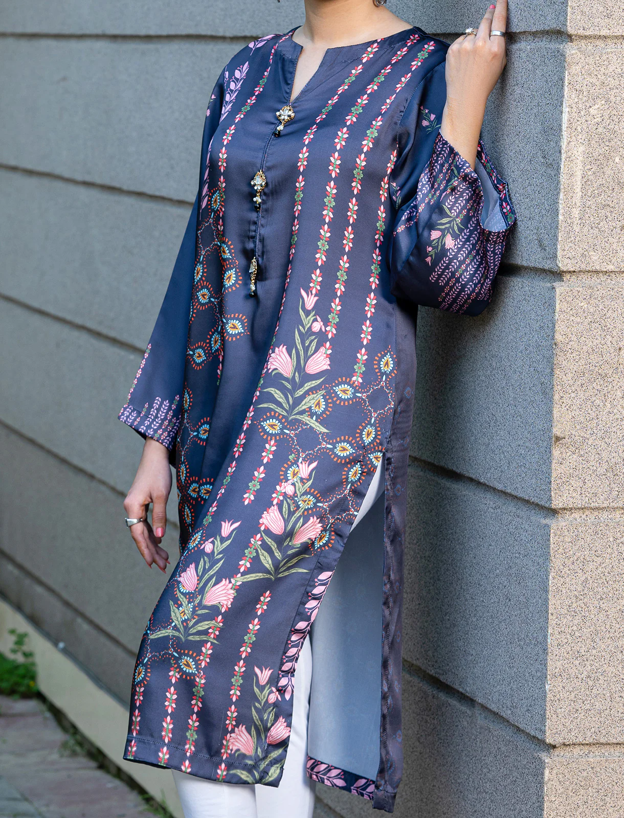 Women "GULYA" Silk Printed Fancy Shirt - Image 3