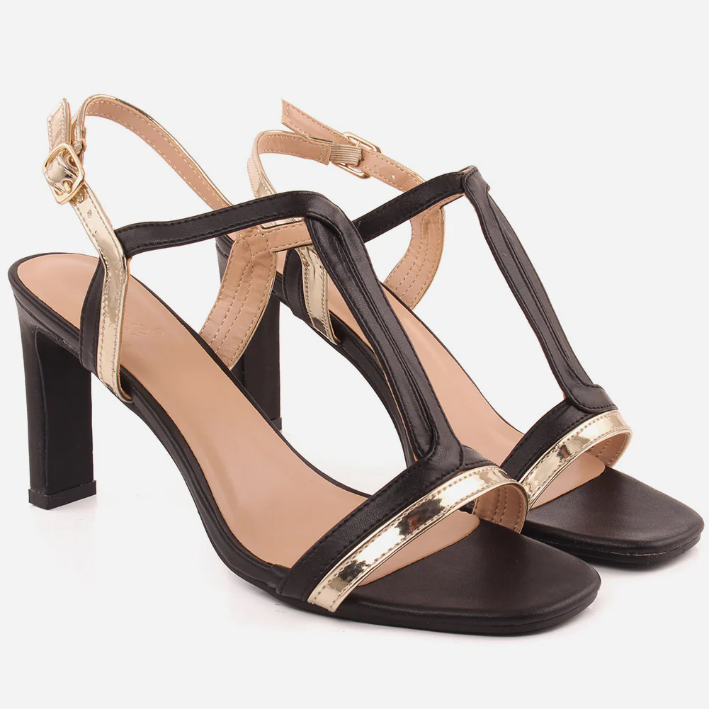 Women "HOLLY" Glossy Ankle Buckle Fastening Sandals - Image 2