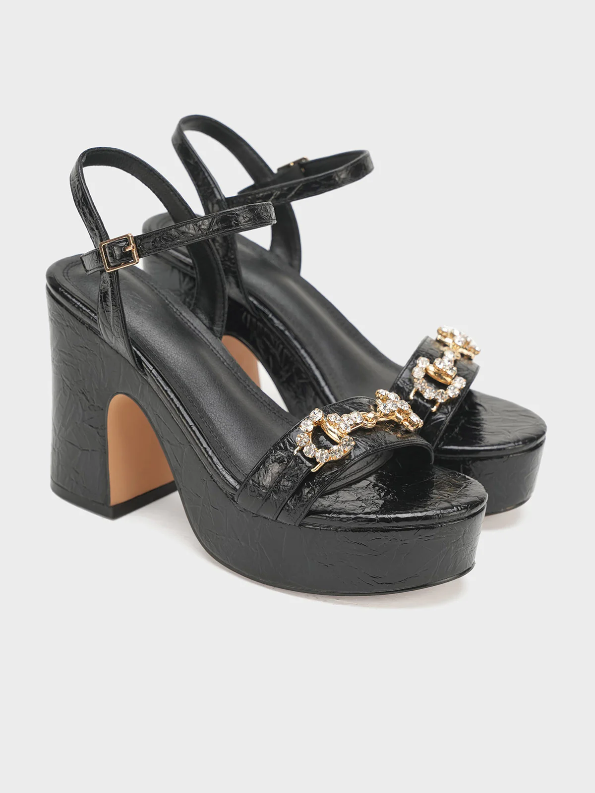 Women "ILANY" Chunky Heel Buckle Sandals - Image 4