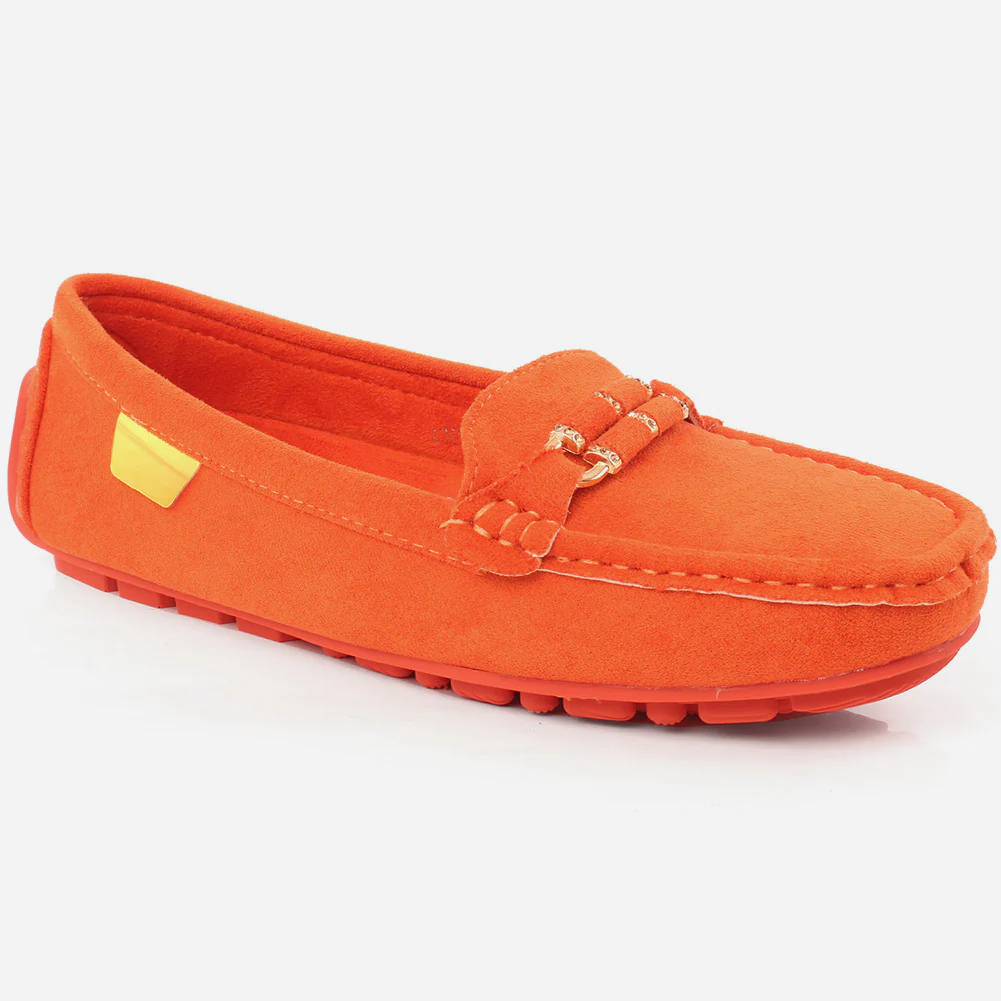 Women "Ingrid" Suede Buckle Moccasins