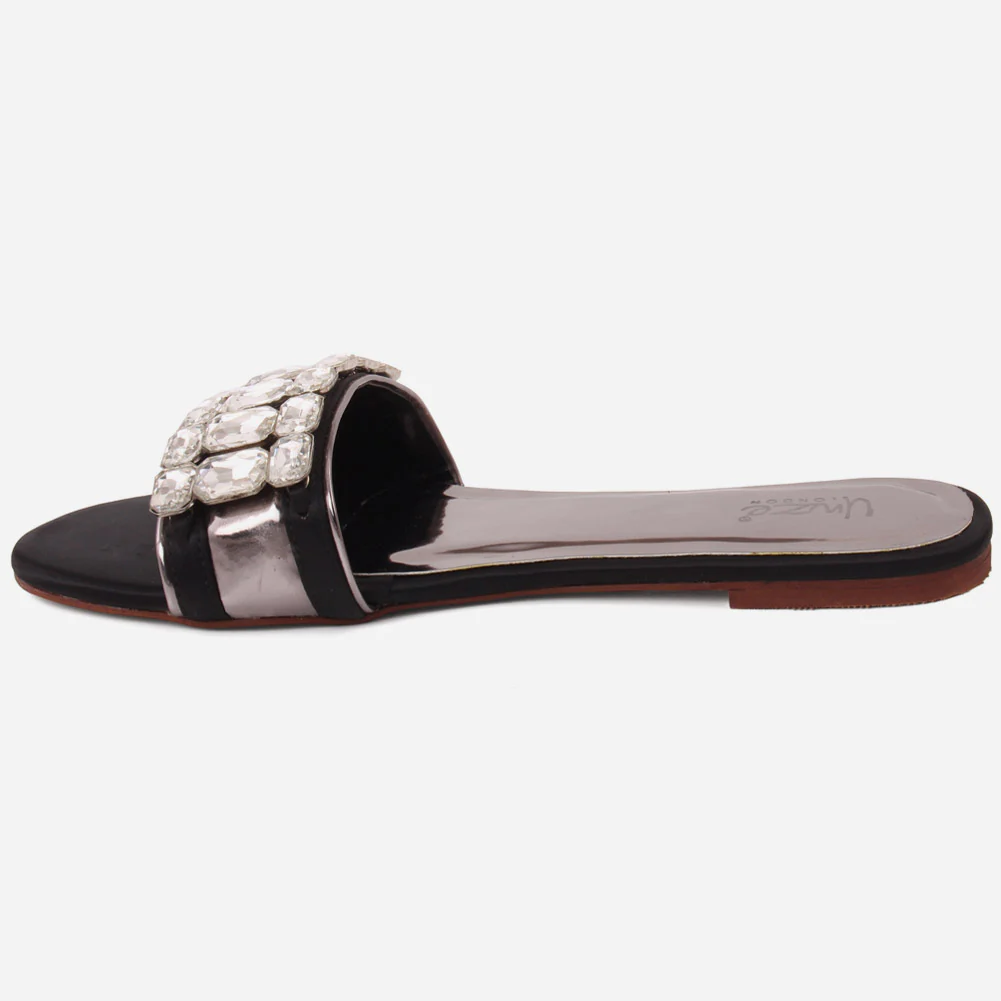 Women "IRINA" Gemstone Wide Fit Backless Slippers - Image 3