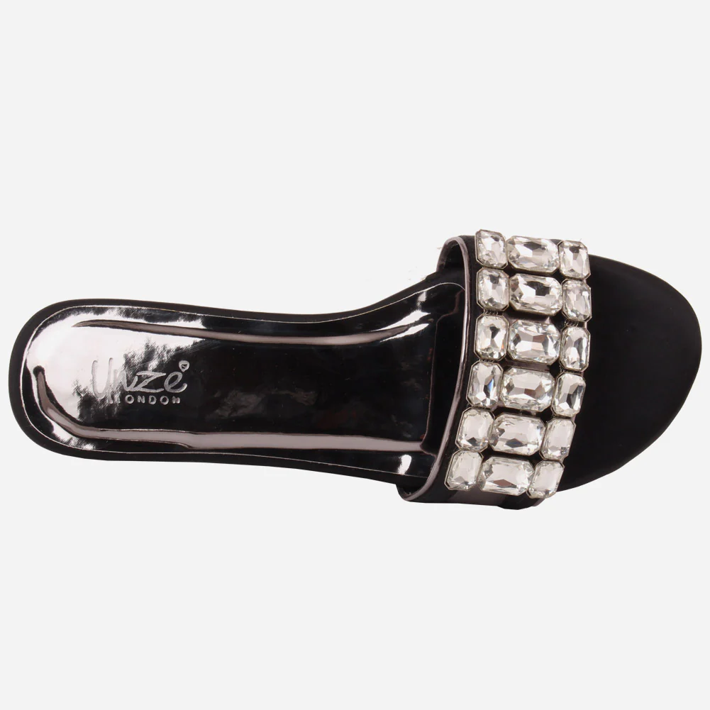 Women "IRINA" Gemstone Wide Fit Backless Slippers - Image 4