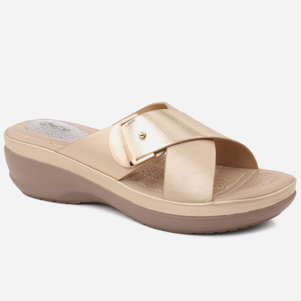 Women "IRIS" Low Wedge Heel Slip On Slippers