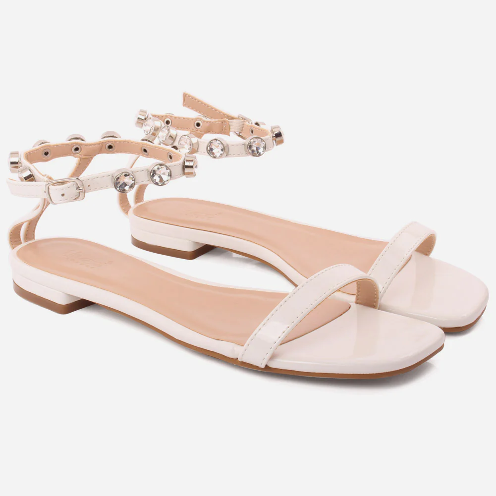 Women "IVETE" Eye Catching Decorated Ankle Strap Sandals - Image 2