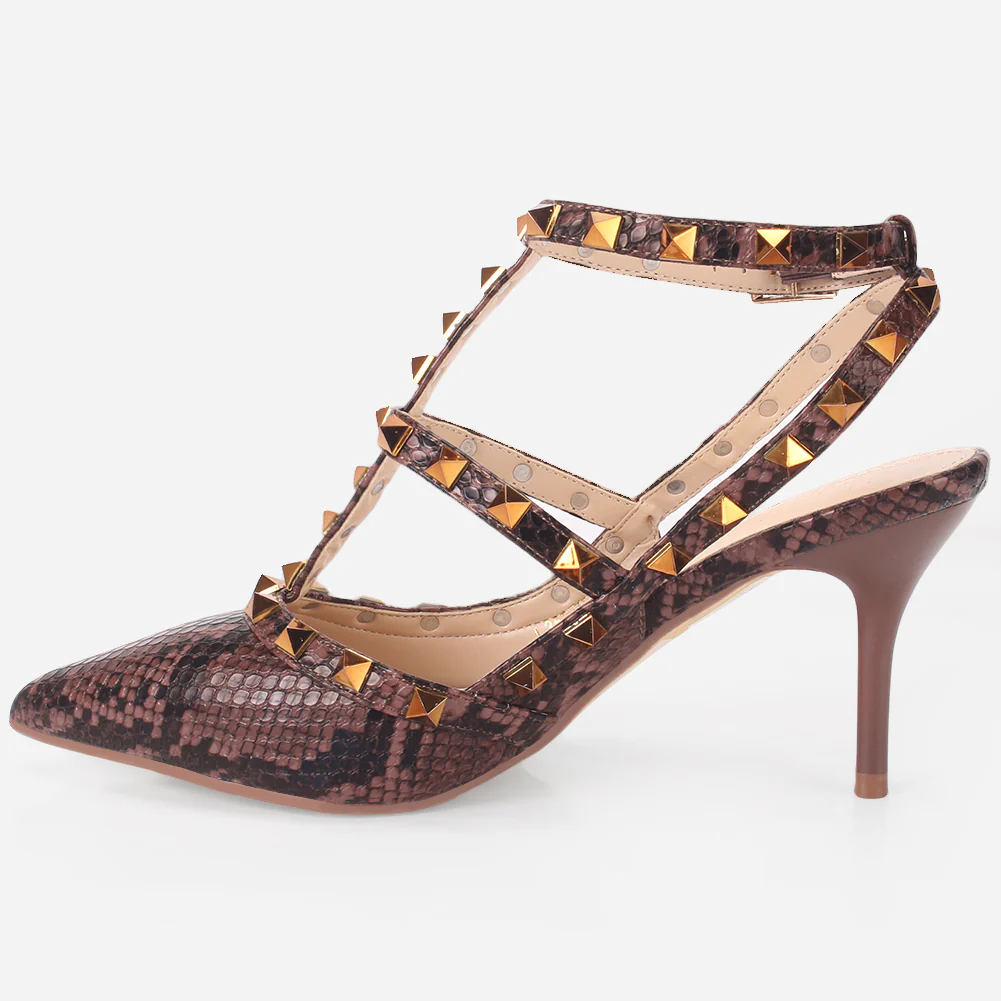 Women "JARNE" Studded Stiletto Sandals - Image 3