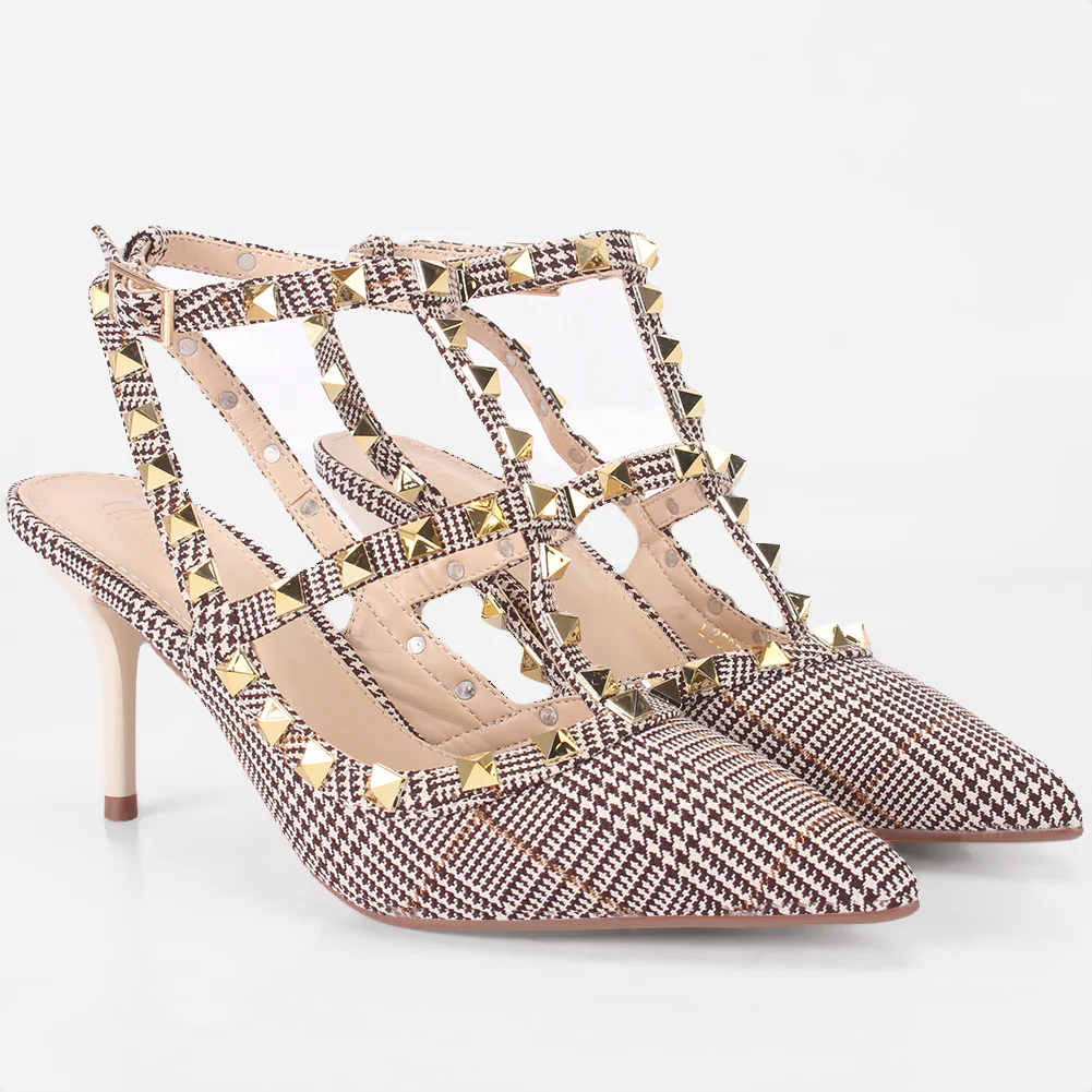 Women "JARNE" Studded Stiletto Sandals - Image 2