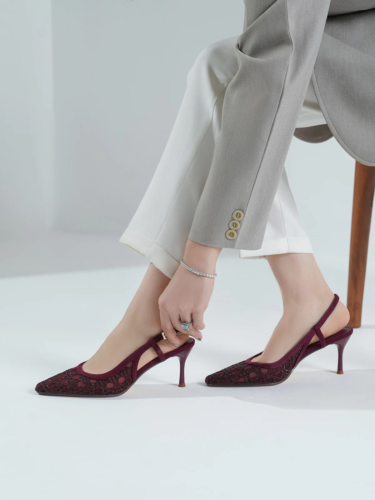 Women "JEROLD" Embellished Detailing Sandals