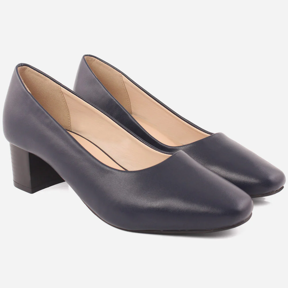 Women "Jole" suede rounded almond toe block heel court shoes - Image 2
