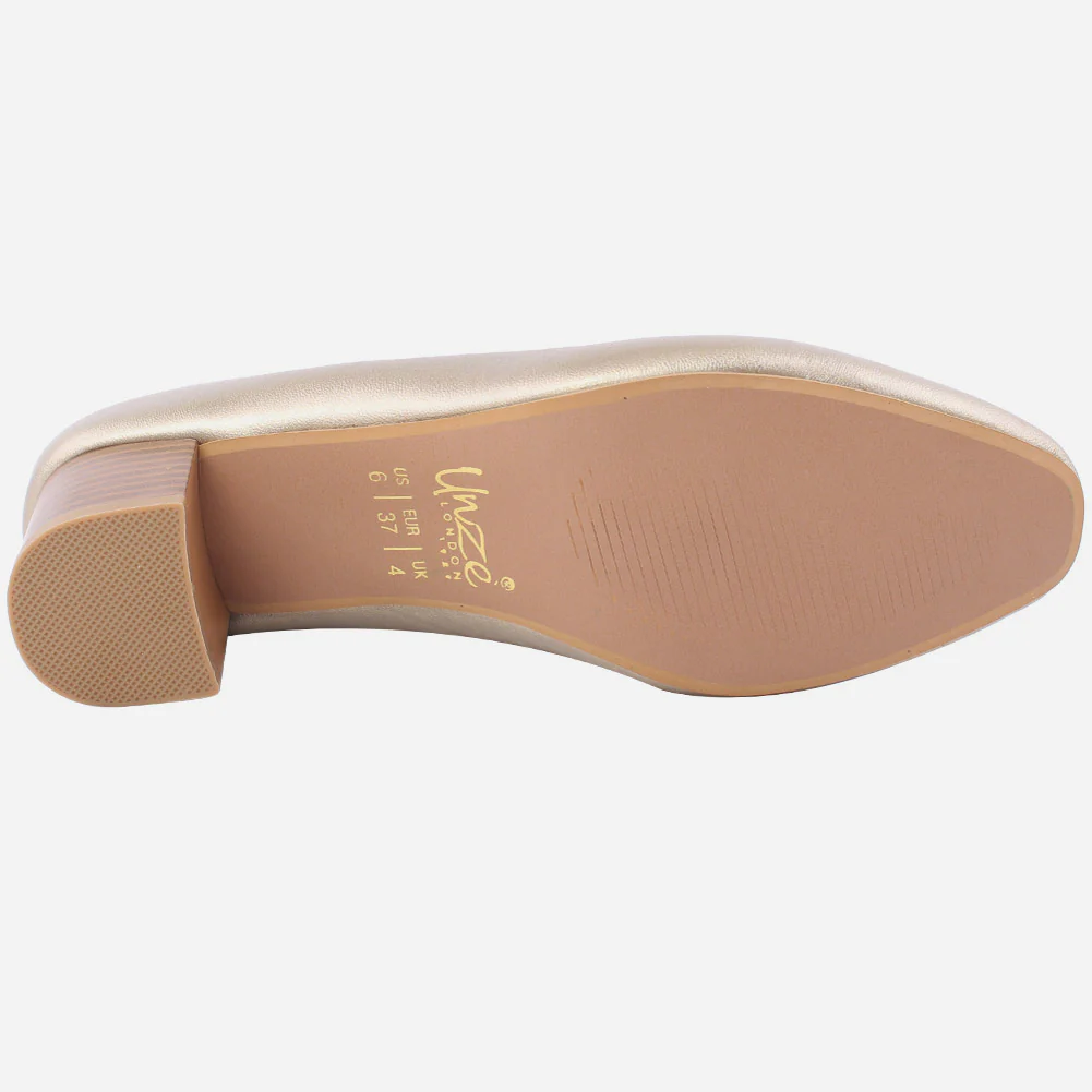 Women "Jole" suede rounded almond toe block heel court shoes - Image 5