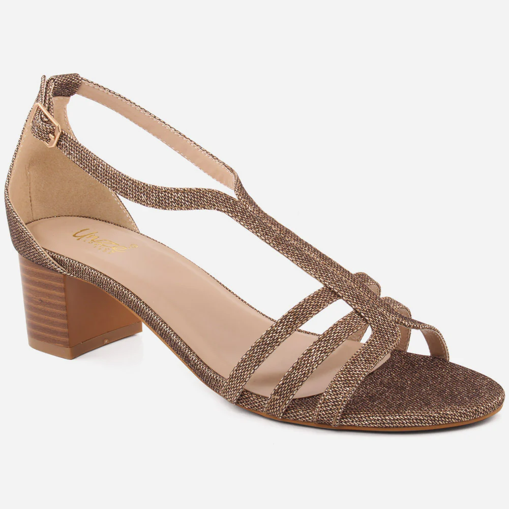 Women "JUDY" Glossy Matt Ankle Strap Sandals