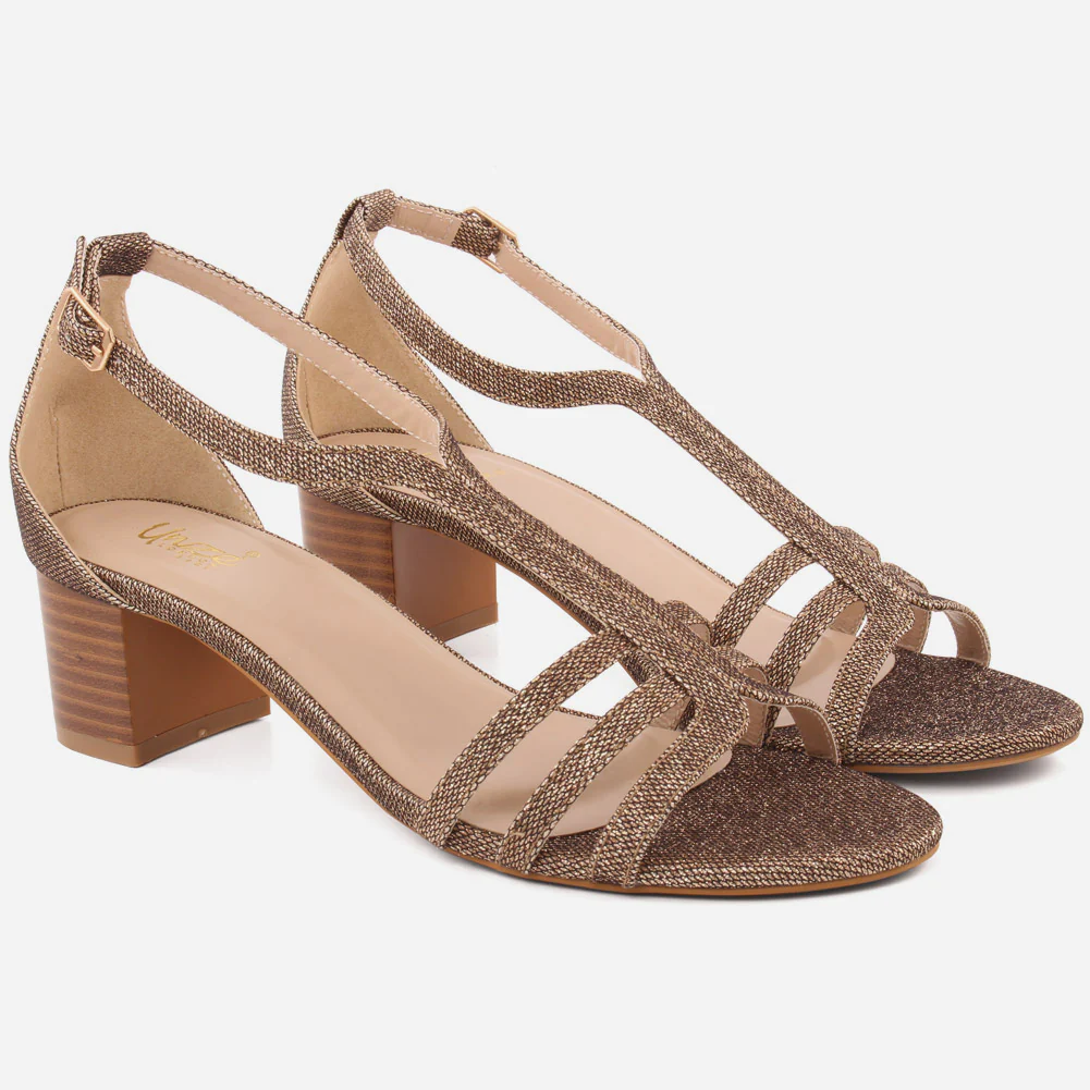 Women "JUDY" Glossy Matt Ankle Strap Sandals - Image 2