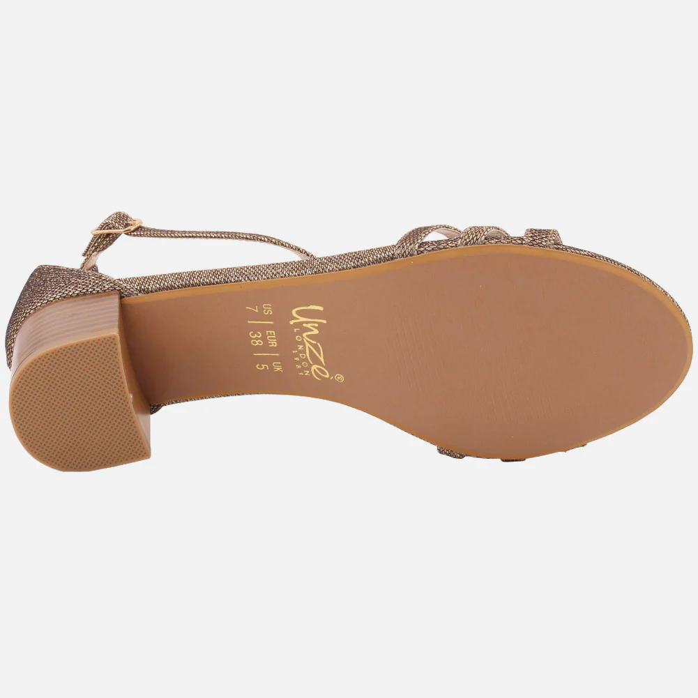 Women "JUDY" Glossy Matt Ankle Strap Sandals - Image 5