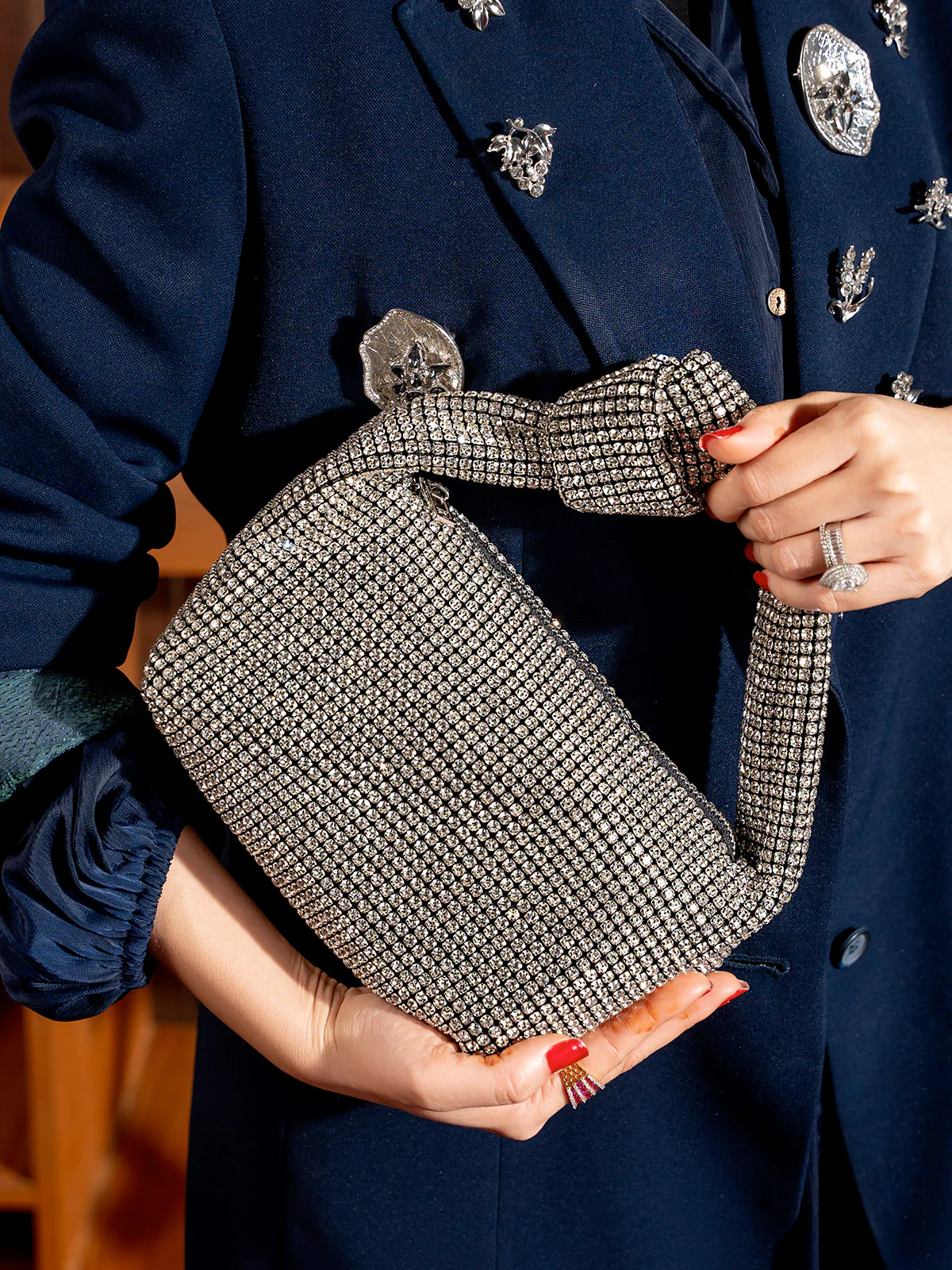 Women "KATHY" Smooth Fancy Evening Bag - Image 3