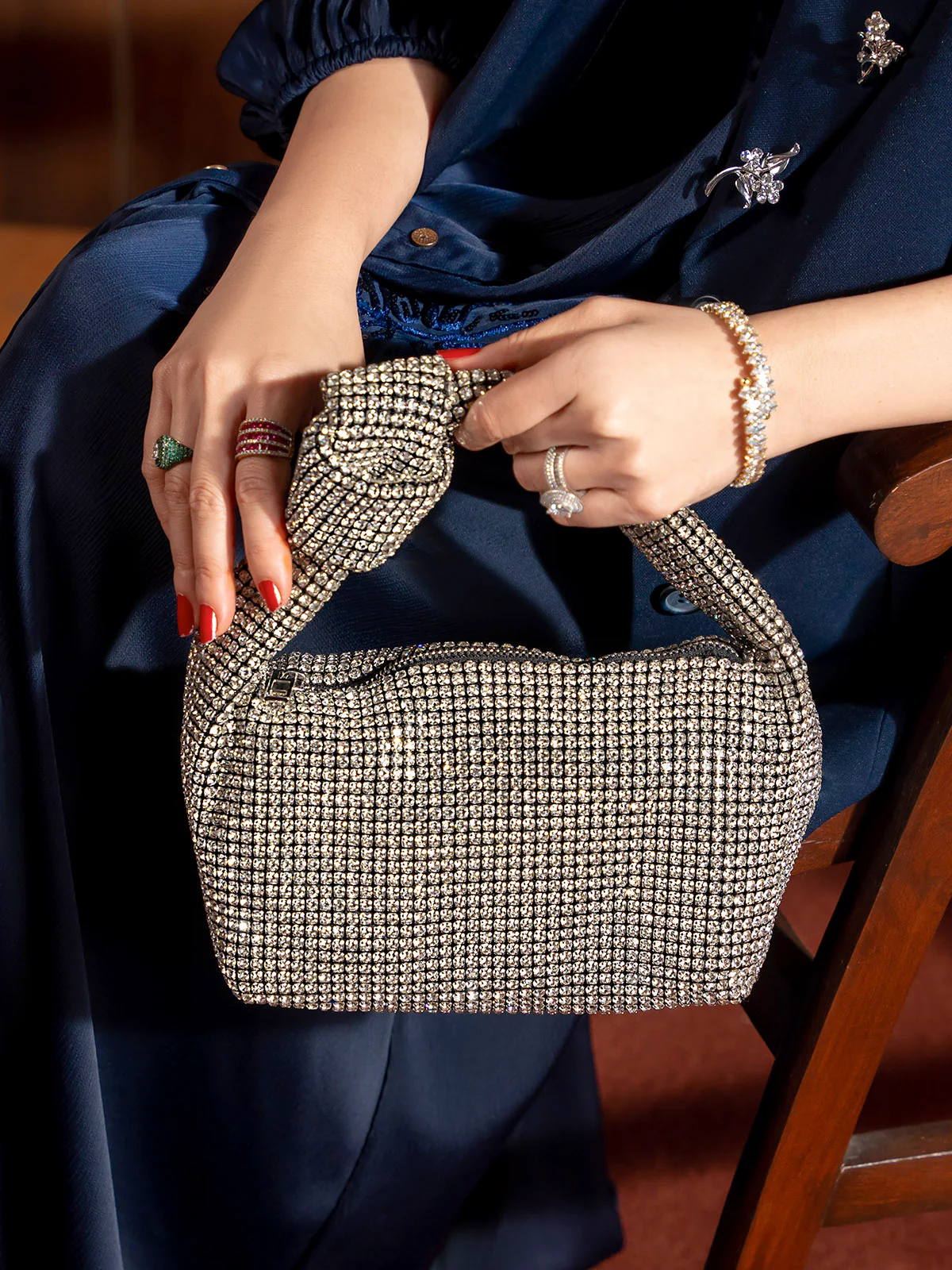 Women "KATHY" Smooth Fancy Evening Bag - Image 8