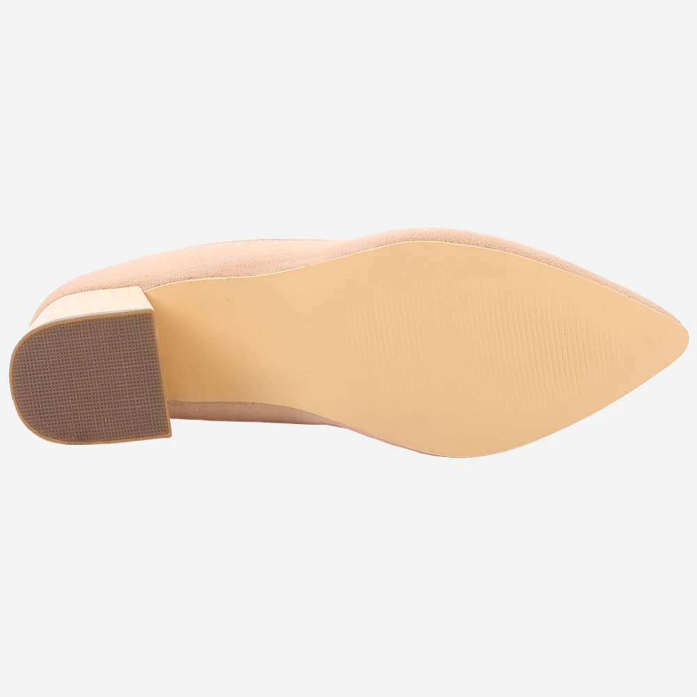 Women "KELLY" Two Tone Block Heel Court Shoes - Image 5