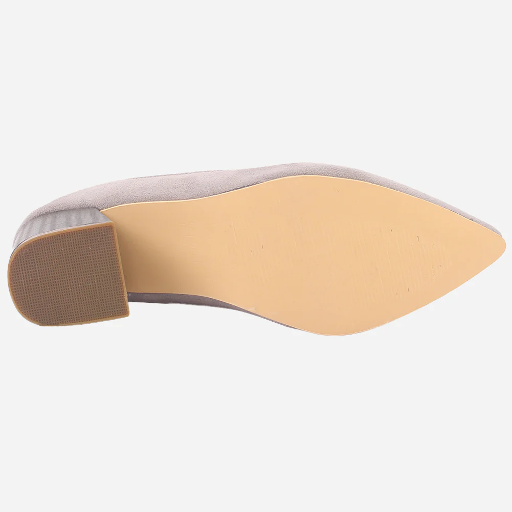 Women "KELLY" Two Tone Block Heel Court Shoes - Image 5