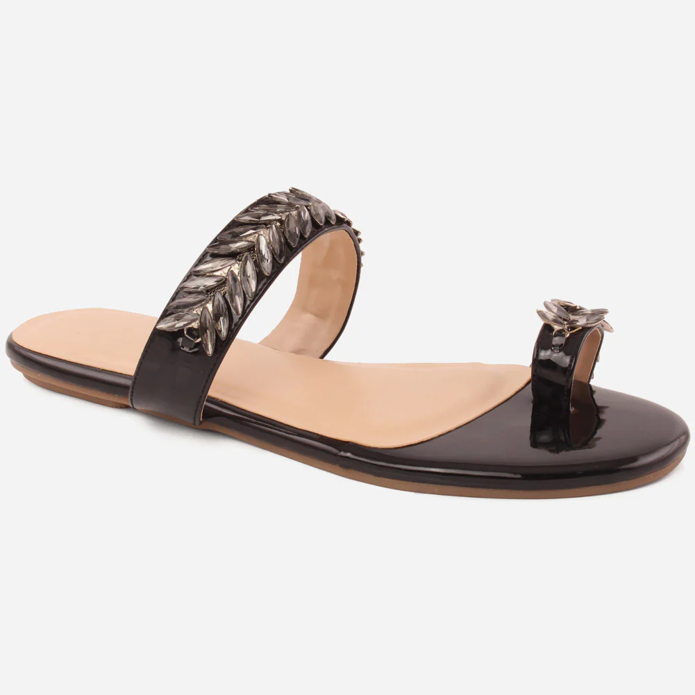 Women "Kemma"Glamorous Metallic Gemstone Slippers