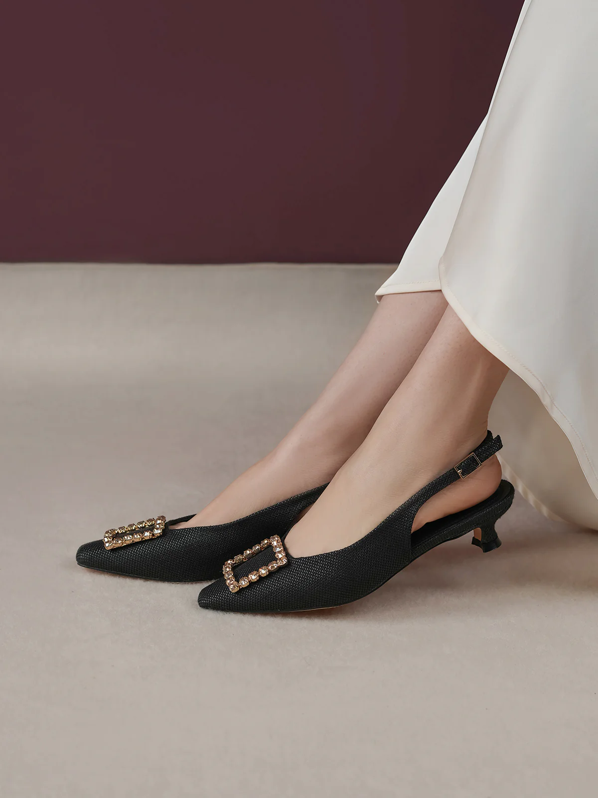 Women "KIMONI" Elegant Kitten Heel Sandals