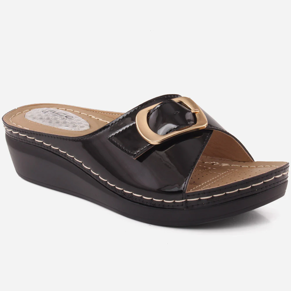 Women "KYLIE" Classic Buckle Comfort Slippers