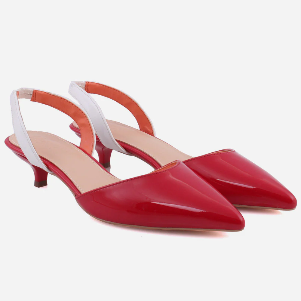Women "LENA" Pointy Toe Low Heel Court Shoes - Image 2