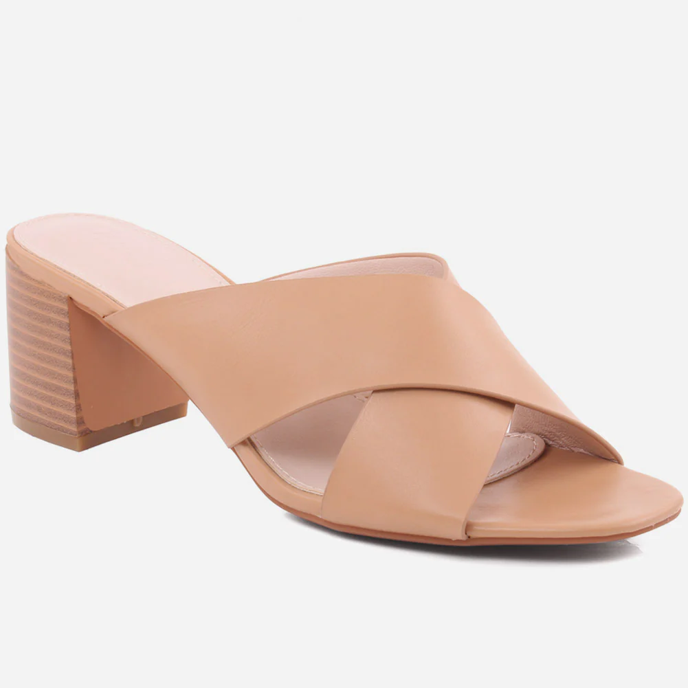 Women "LEVA" Vhic Block Heel Slip On Sandals