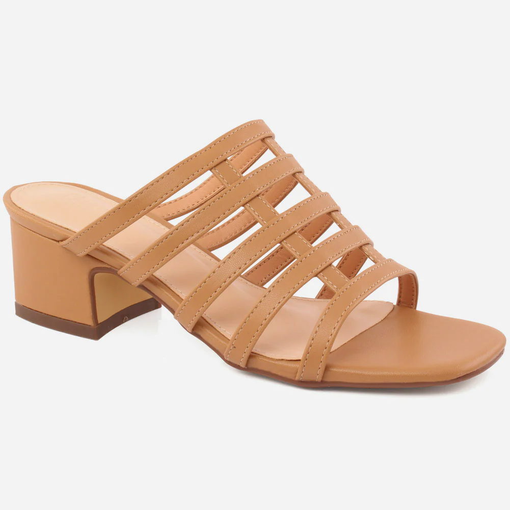 WOMEN "Lian" BLOCK HIGH HEEL SLIP ON SANDALS