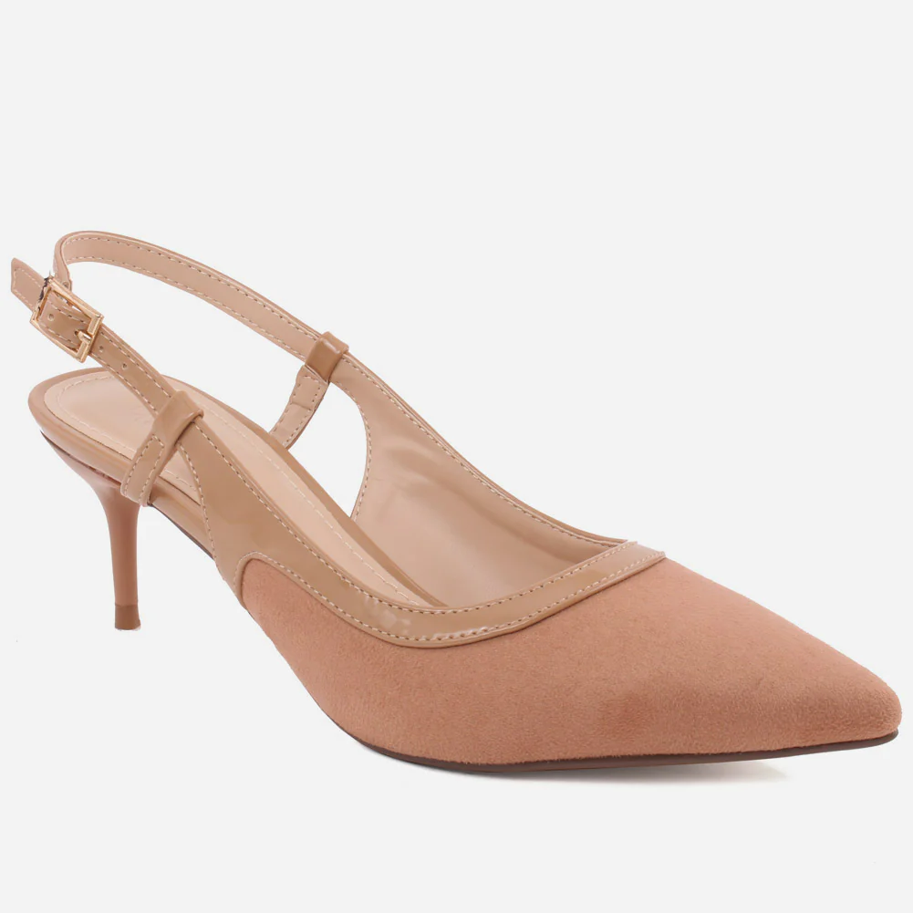 Women “LIL” Pointy Toe Kitten Heel Court Shoes