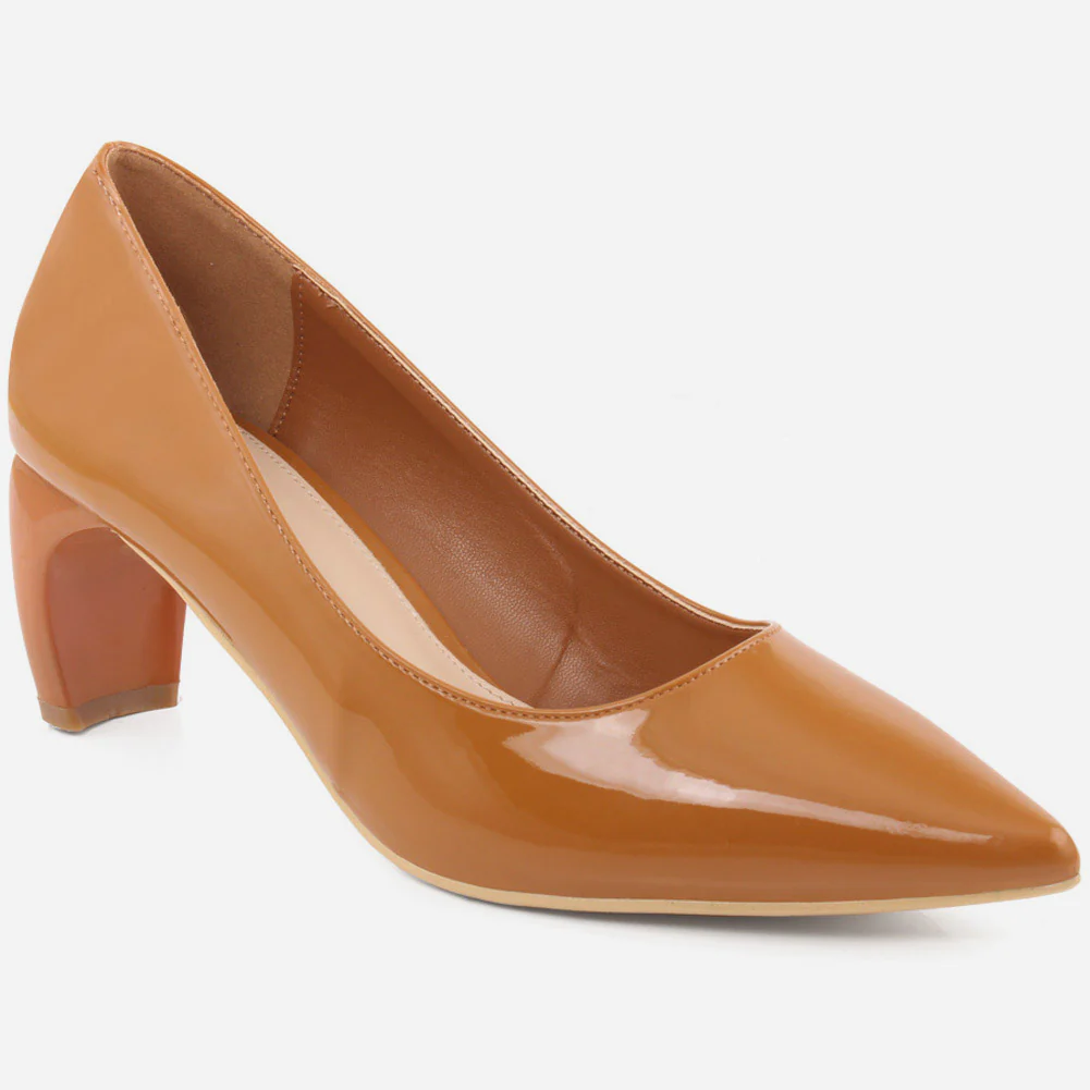 Women "LYNDY" Block Heel Court Shoes