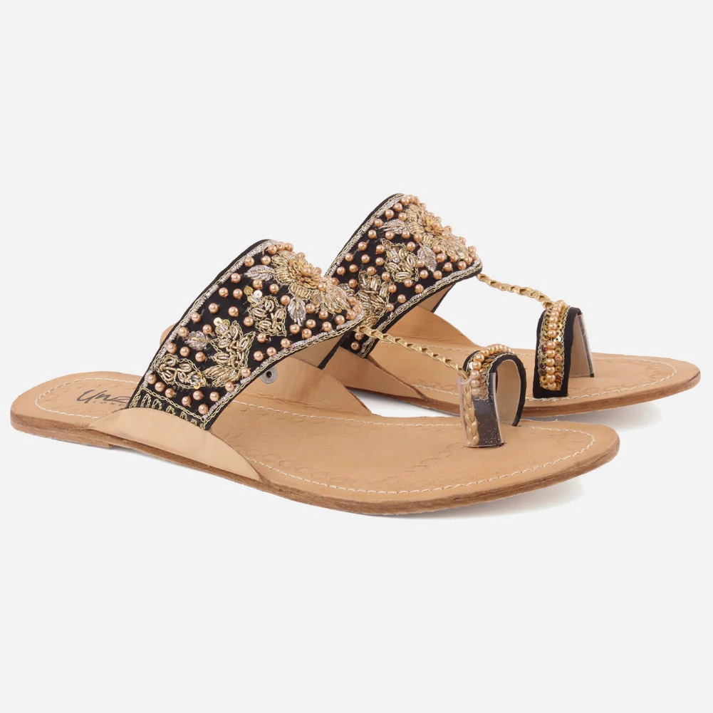 Women "MIA" Decorated Kolhapuri Chappal - Image 2