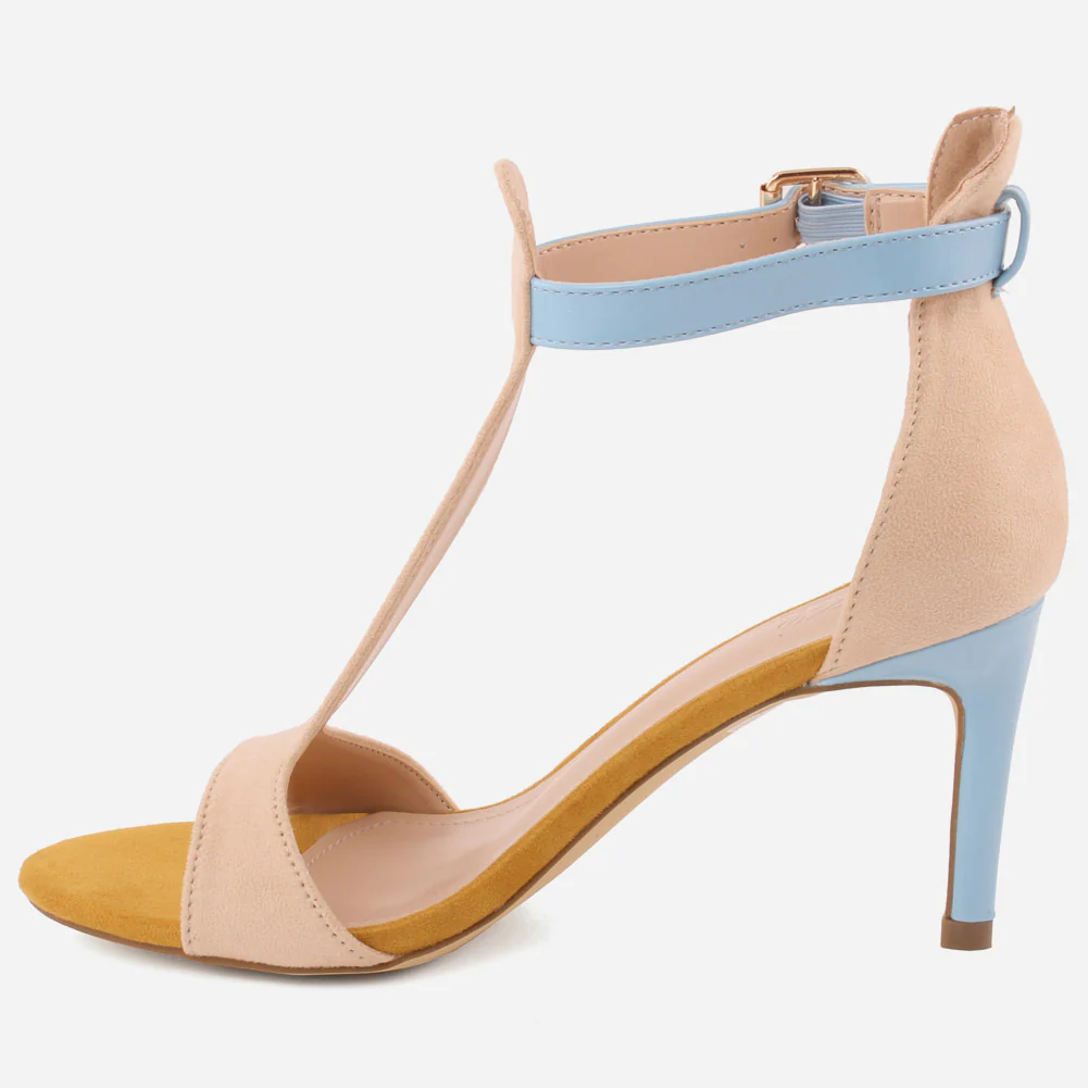 Women "ESTELA" T-Strap Open Toe Stiletto Heel Sandals - Image 3