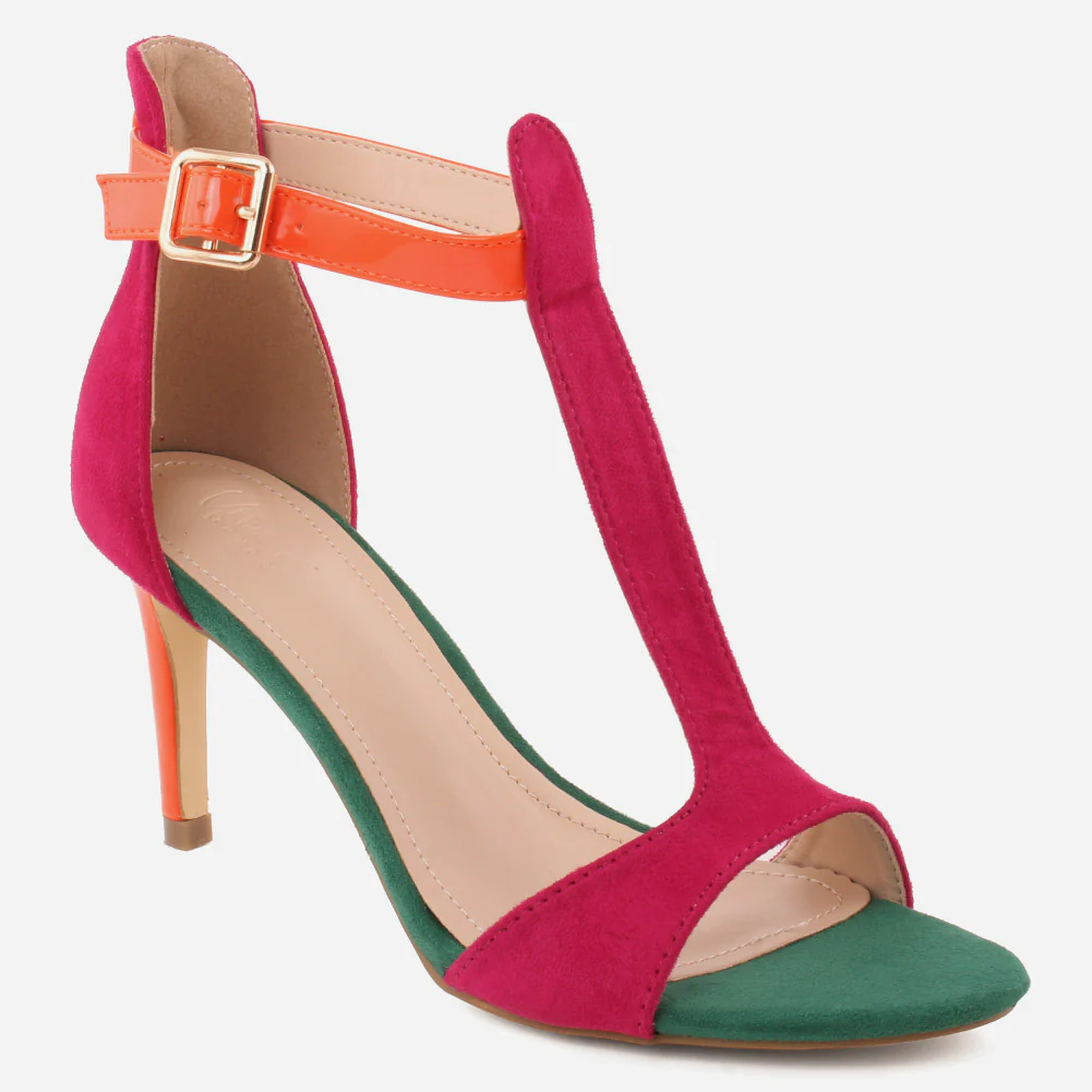 Women "ESTELA" T-Strap Open Toe Stiletto Heel Sandals