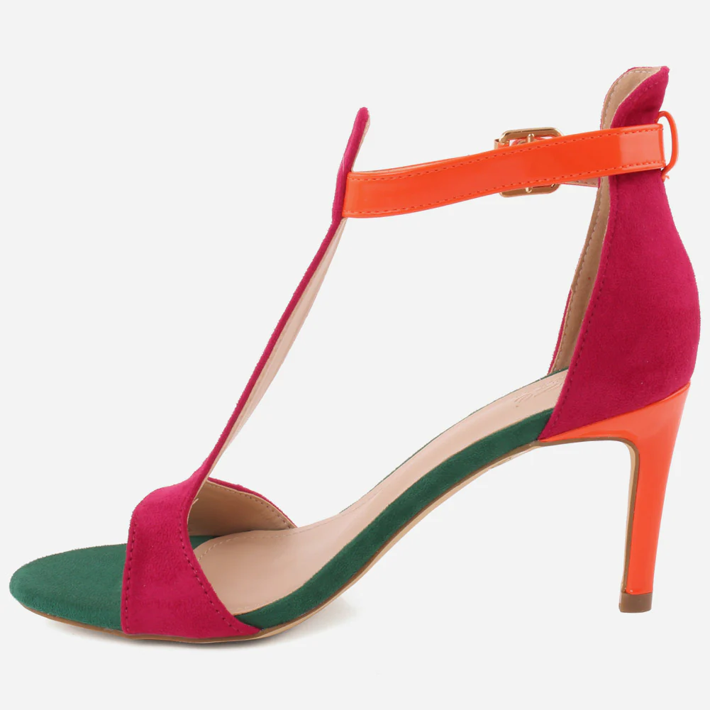Women "ESTELA" T-Strap Open Toe Stiletto Heel Sandals - Image 3