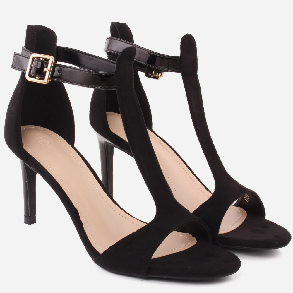 Women "ESTELA" T-Strap Open Toe Stiletto Heel Sandals - Image 2