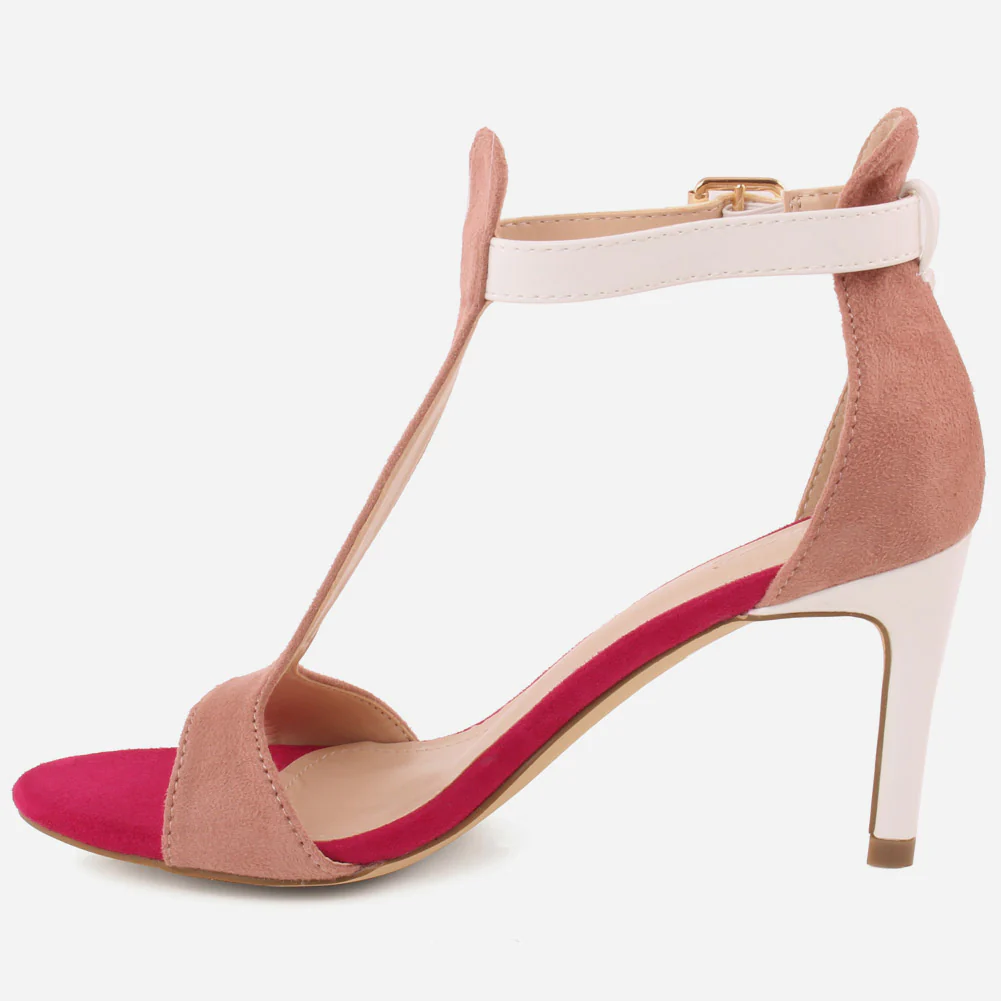 Women "ESTELA" T-Strap Open Toe Stiletto Heel Sandals - Image 3