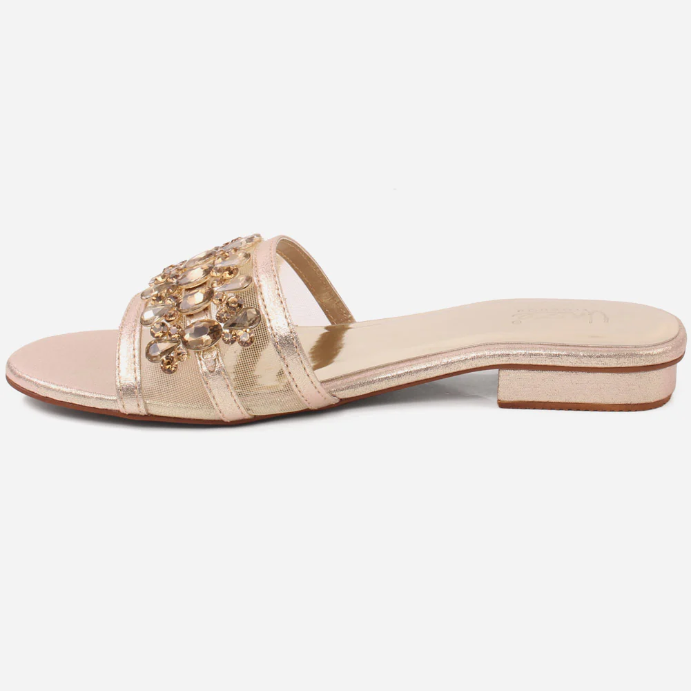 Women "MOLLY" Net Detailing Low Heel Casual Slippers - Image 3
