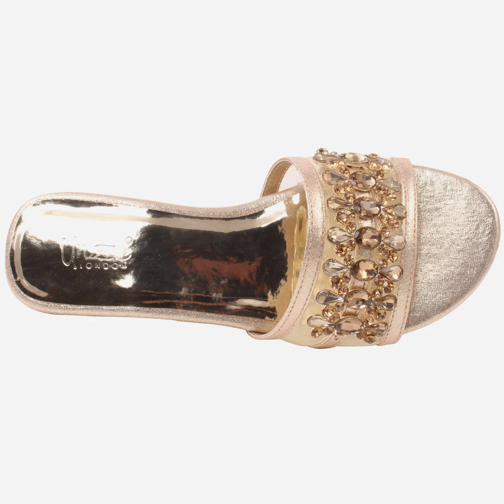 Women "MOLLY" Net Detailing Low Heel Casual Slippers - Image 4
