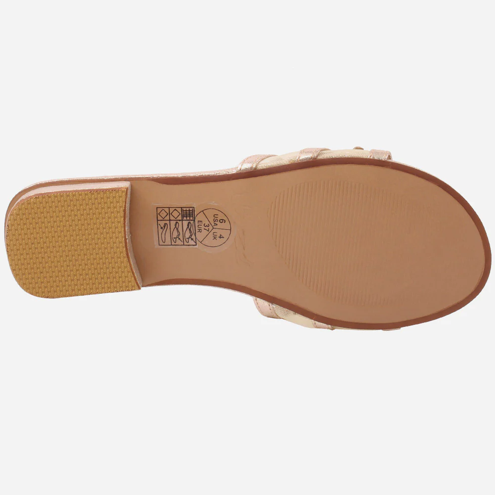 Women "MOLLY" Net Detailing Low Heel Casual Slippers - Image 5