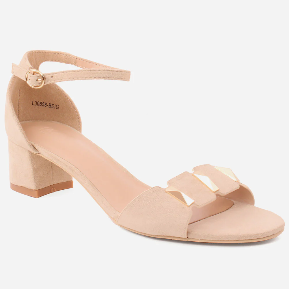Women “NAEVA” Block Design Toe Strap Buckle Closure Sandals
