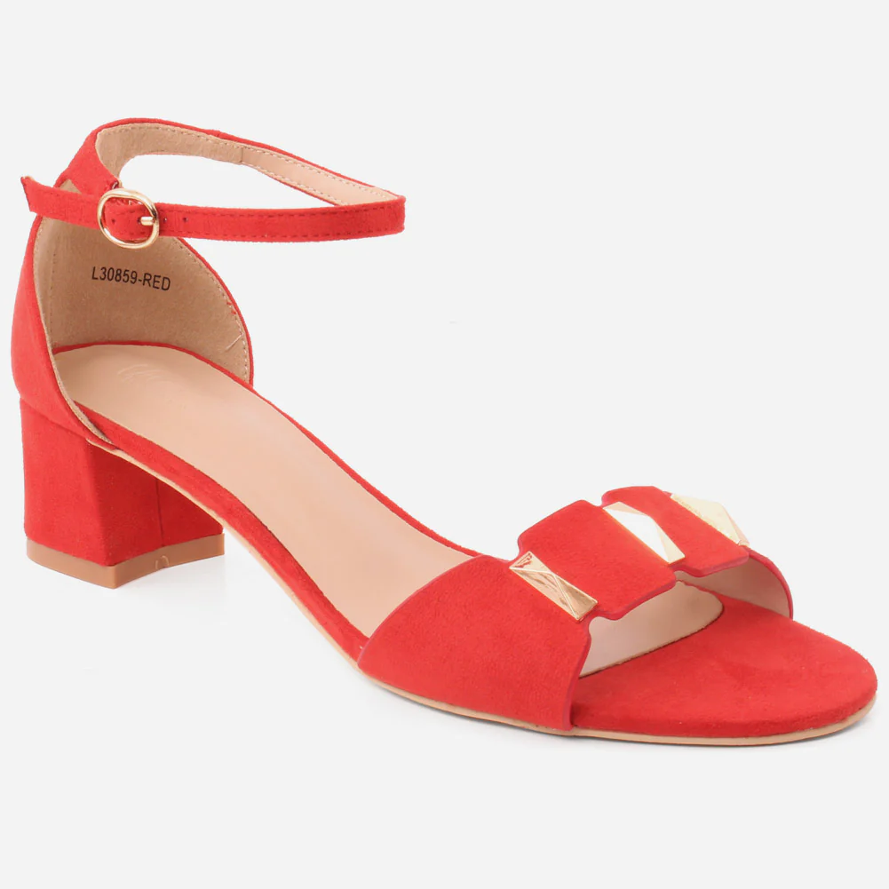 Women “NAEVA” Block Design Toe Strap Buckle Closure Sandals