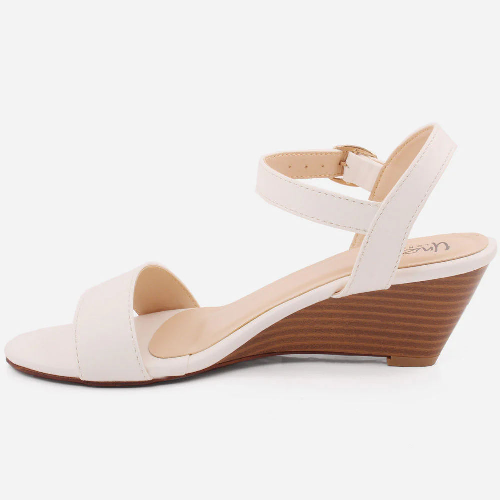 WOMEN "NANA" MATT BUCKLE WEDGE SANDALS - Image 3